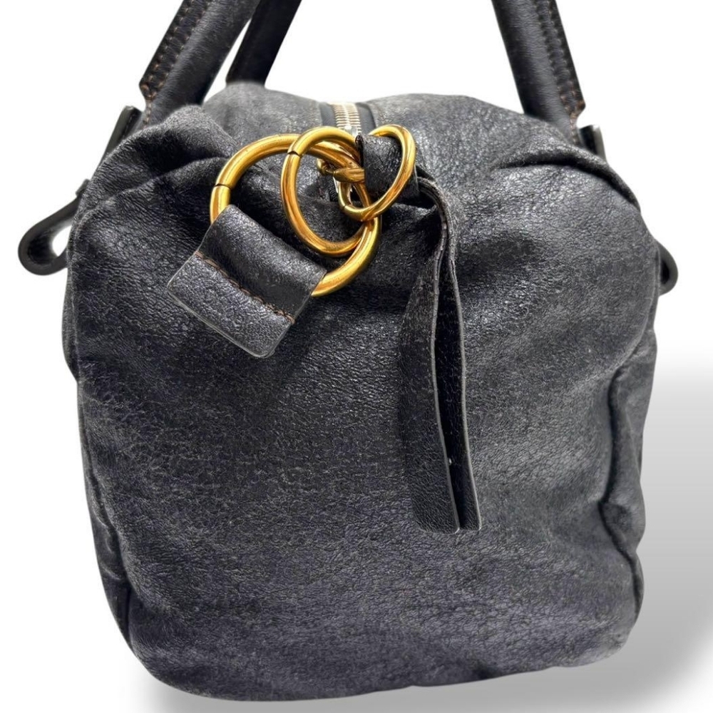 Vintage Chloe Eclipse Distressed Leather Boston Bag - Picture 4 of 11